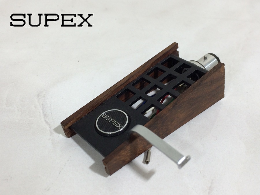 美品 SUPEX SL-7 アルミプレス加工/ローズウッド側板 ヘッドシェル 重量約11g リード線付 (HE14)
